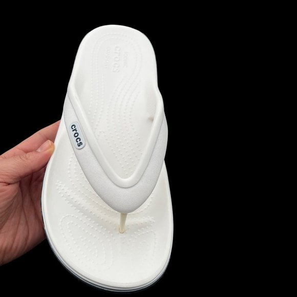 Crocs Bayaband Womens Flip Flop Sandal Size 9 White Water Friendly Lightweight - Picture 5 of 16